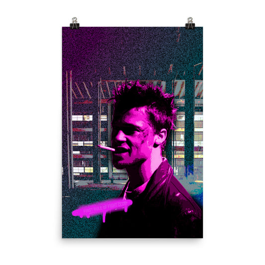 brad pitt's tyler durden from fight club film poster wall art
