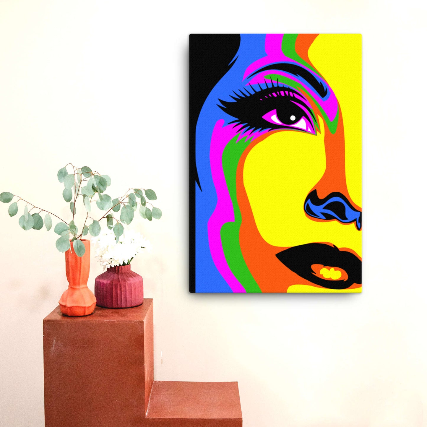 vibrant abstract canvas illustration wall art