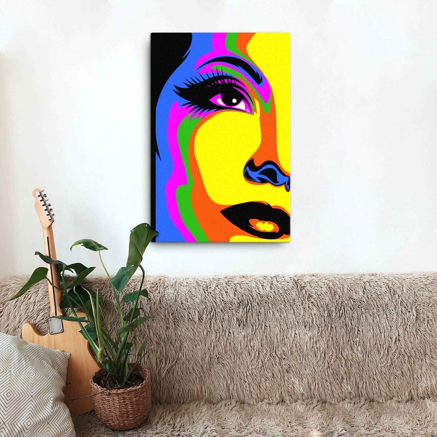 vibrant abstract canvas illustration wall art