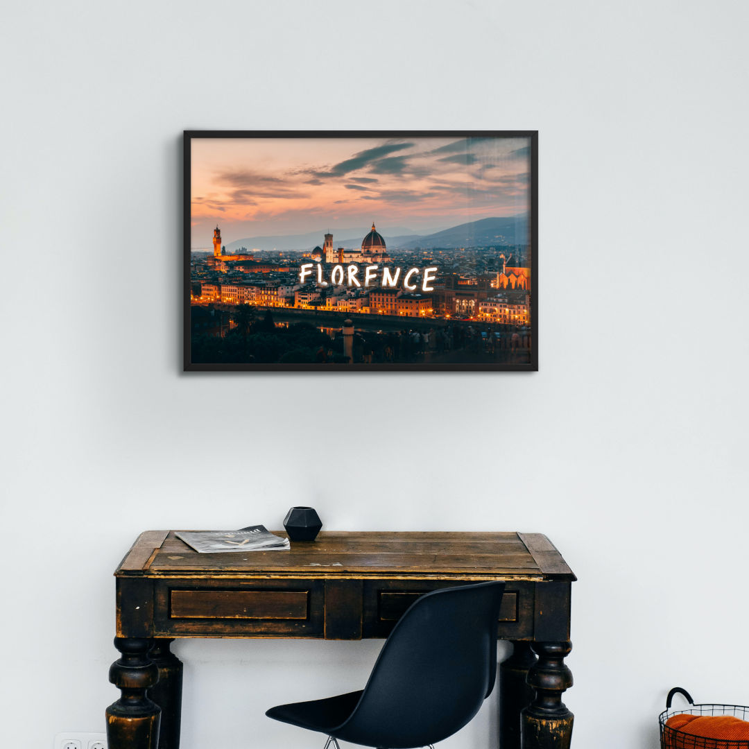 florence skyline with florence text