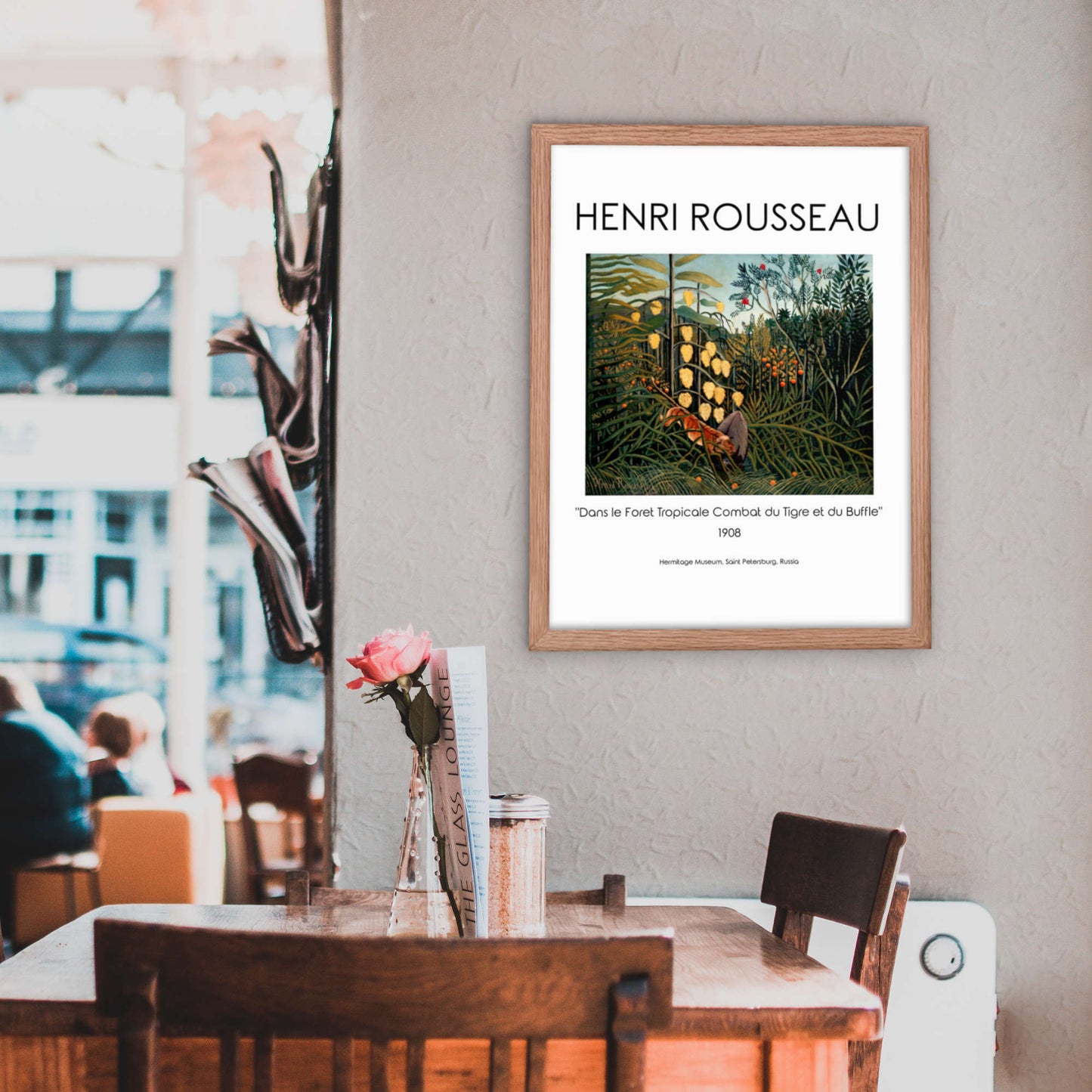 Henri Rousseau - Tropical Forest: Battling Tiger and Buffalo Framed Print