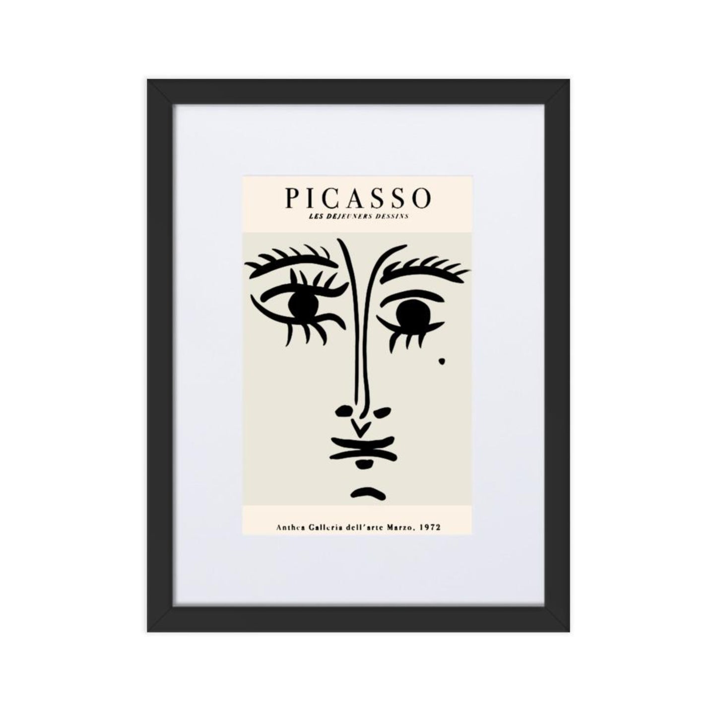 Picasso face drawing wall art print