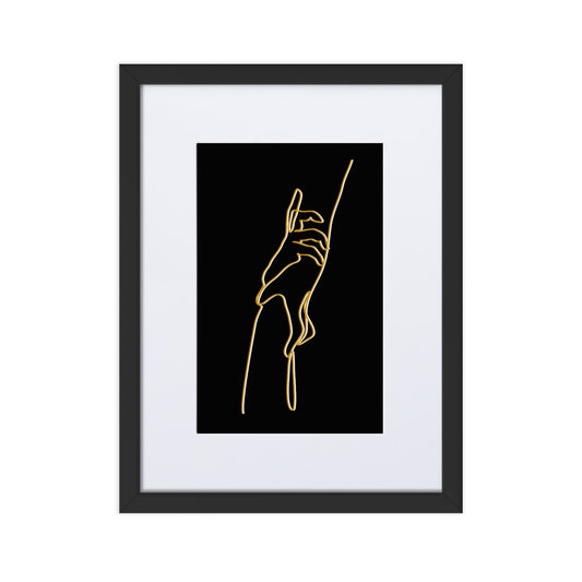 holding hands white and gold line art print