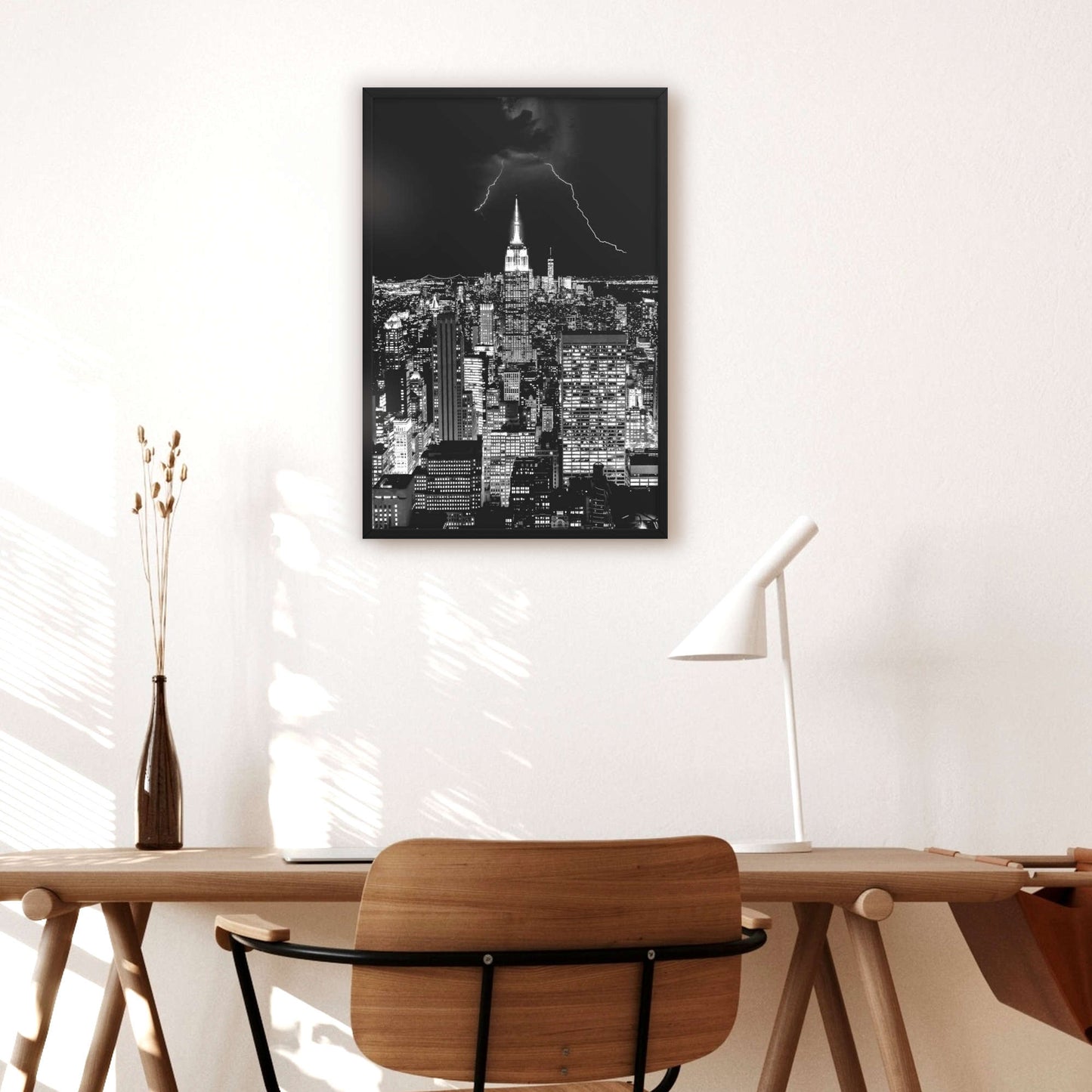 framed wall art of the empire state building in New York City