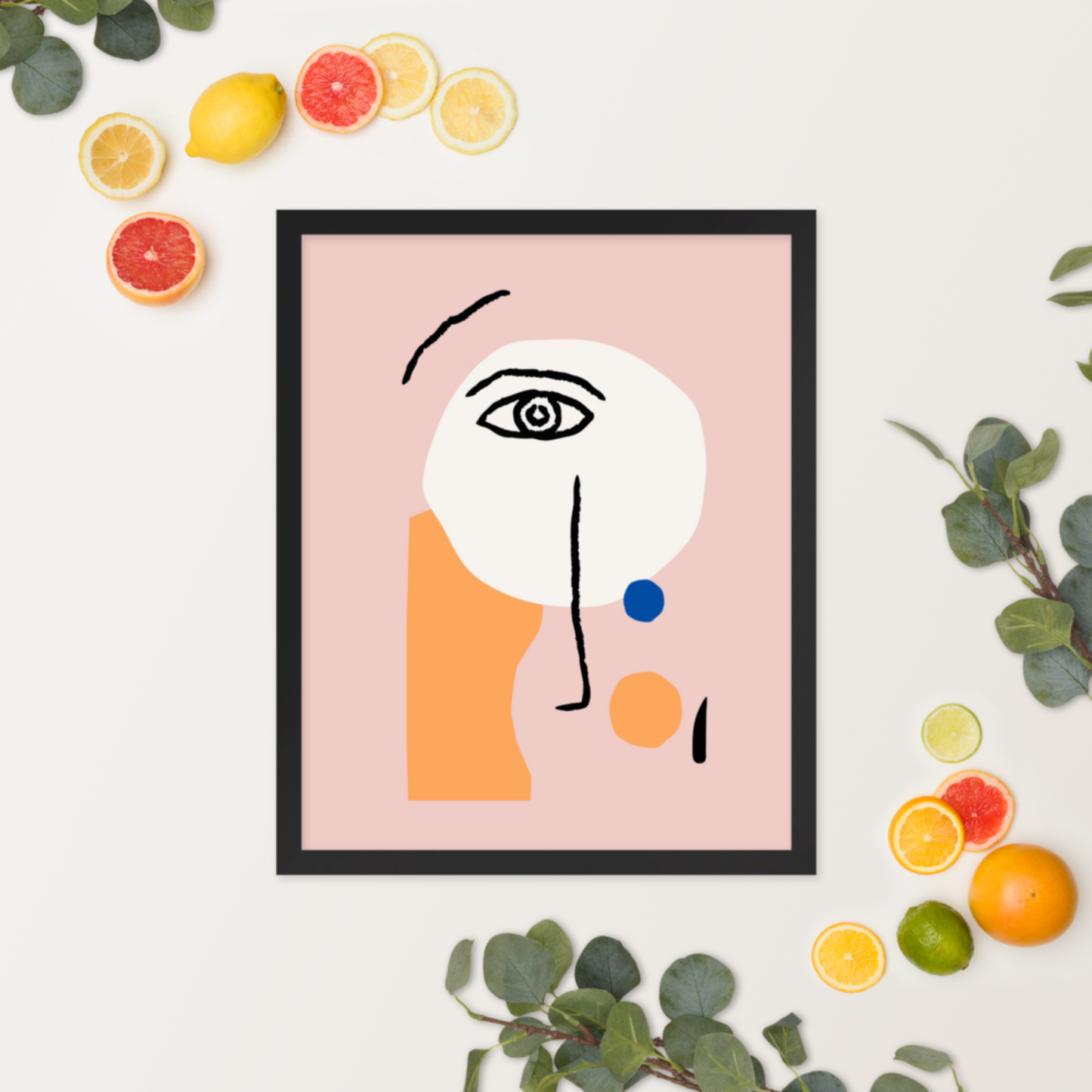 pablo picasso face inspiration wall art print mock-up