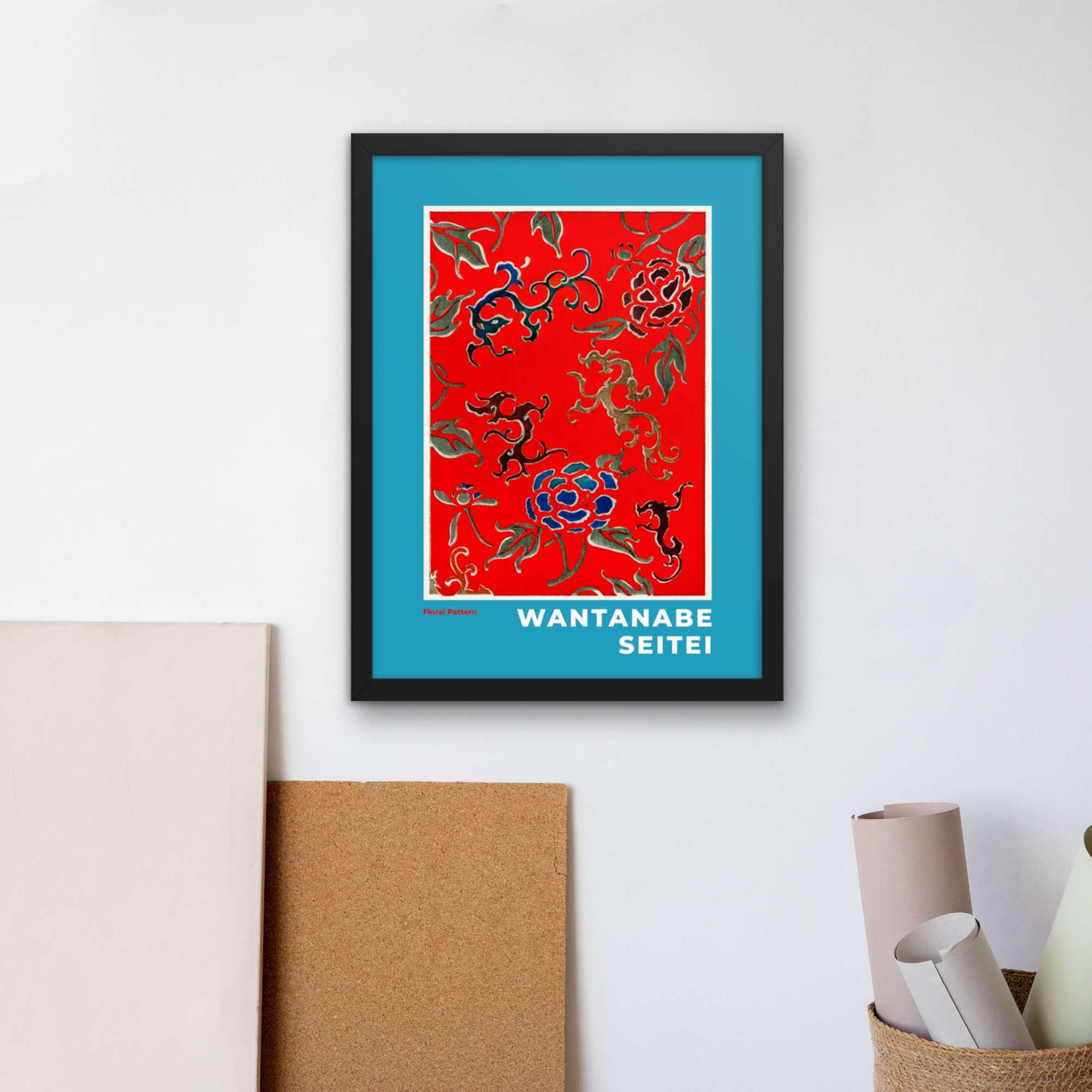 Wantanabe Setei - Floral Pattern Framed Print