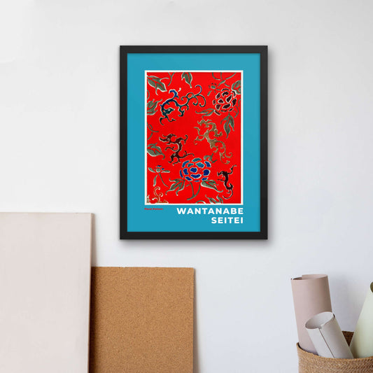 Wantanabe Setei - Floral Pattern Framed Print