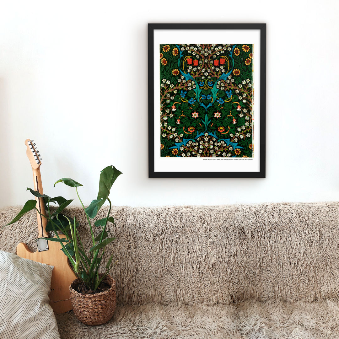 william morris tulip wall art