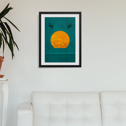 Birds Of The Sun Boho Framed Print