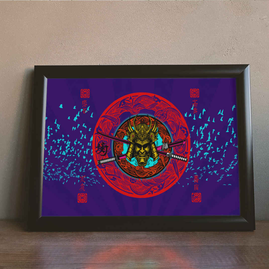 Japanese inspired warrior prints on canvas 