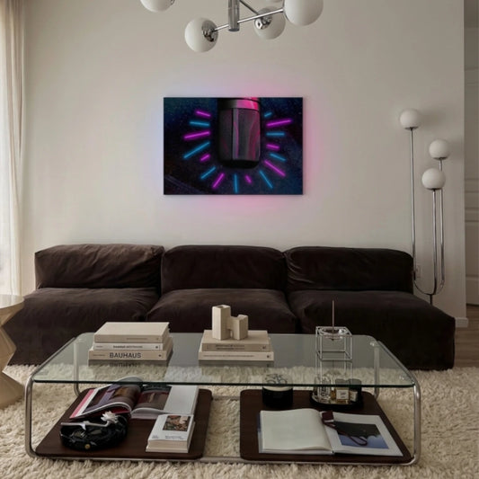Neon Hot Mic Canvas Print