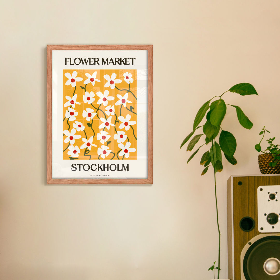 Stockholm Flower Market Framed Print