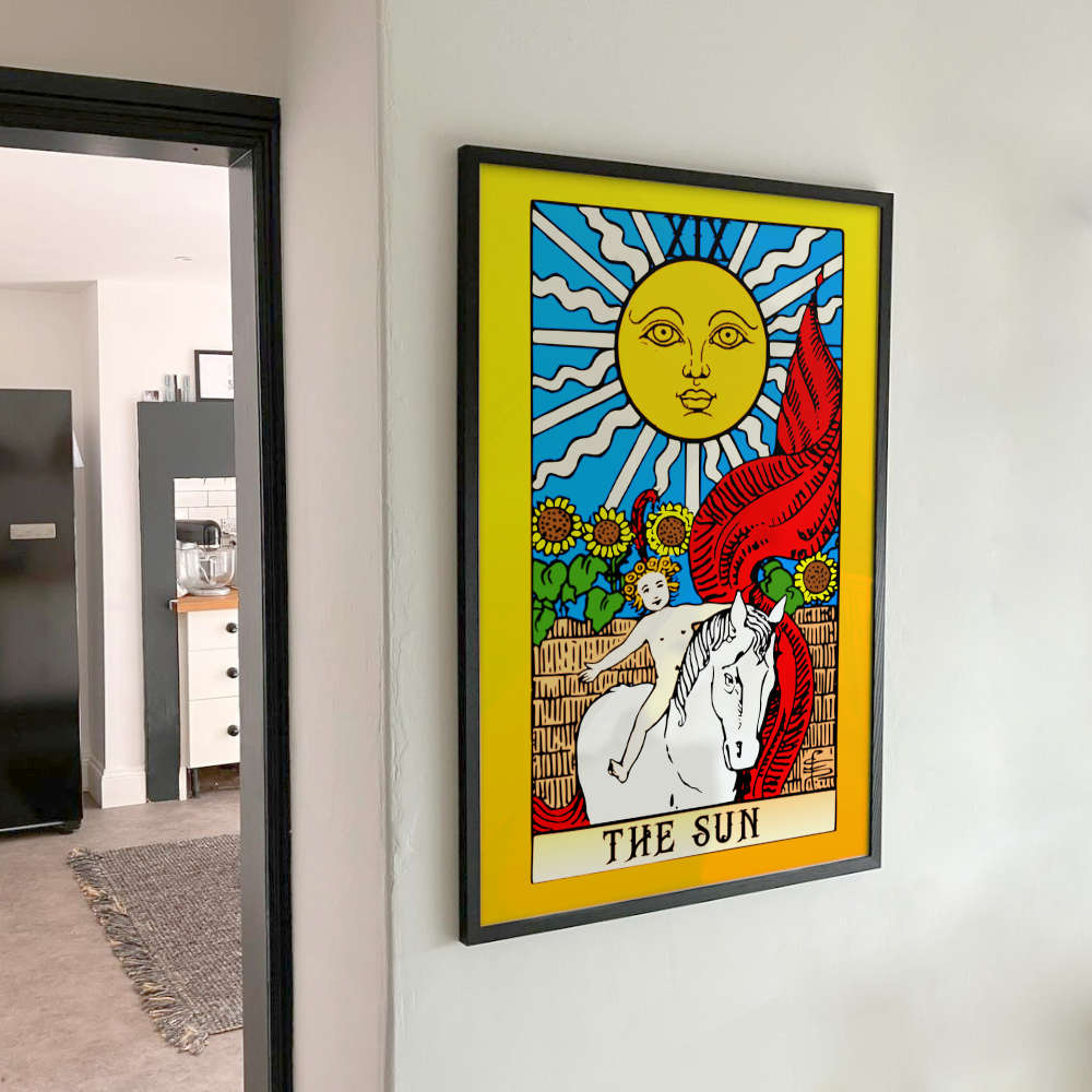 The Sun tarot card poster print 
