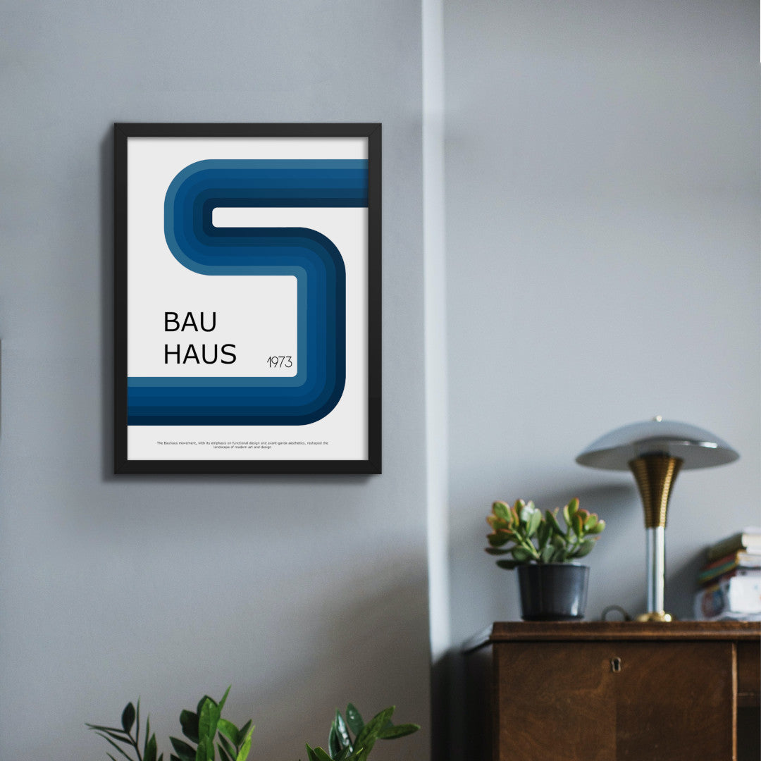 bauhaus blue wall art 