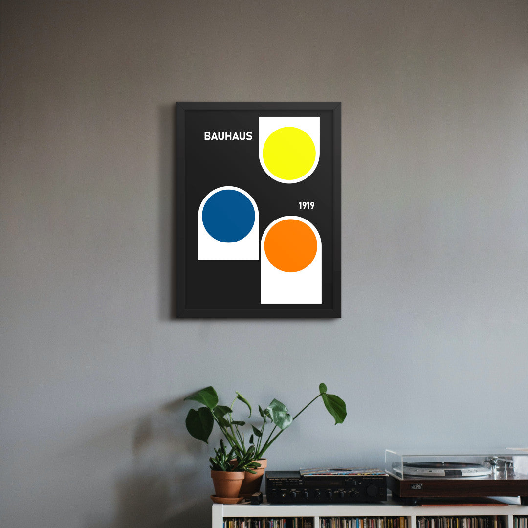 retro bauhaus wall art print 