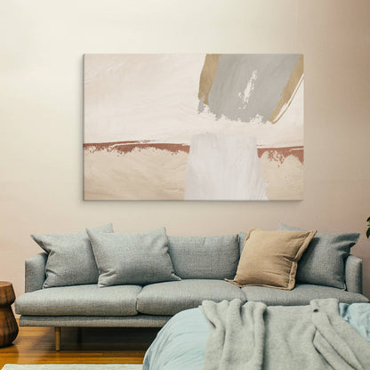 Beige Bravuras Abstract Canvas Print