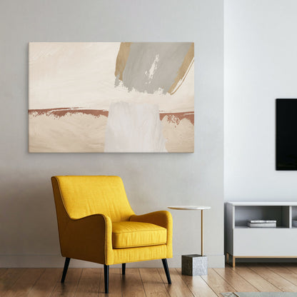 Beige Bravuras Abstract Canvas Print