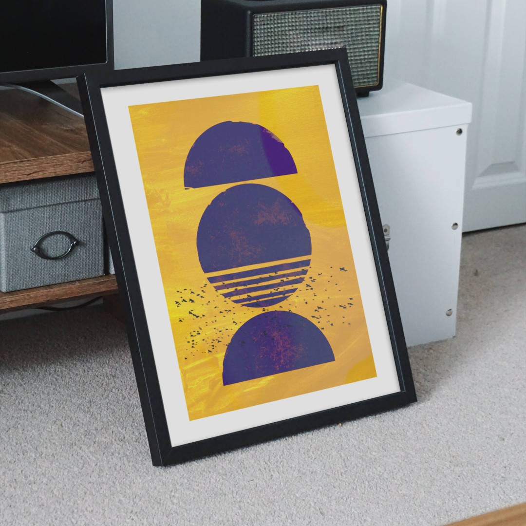 Indigo Sunset Boho Framed Print