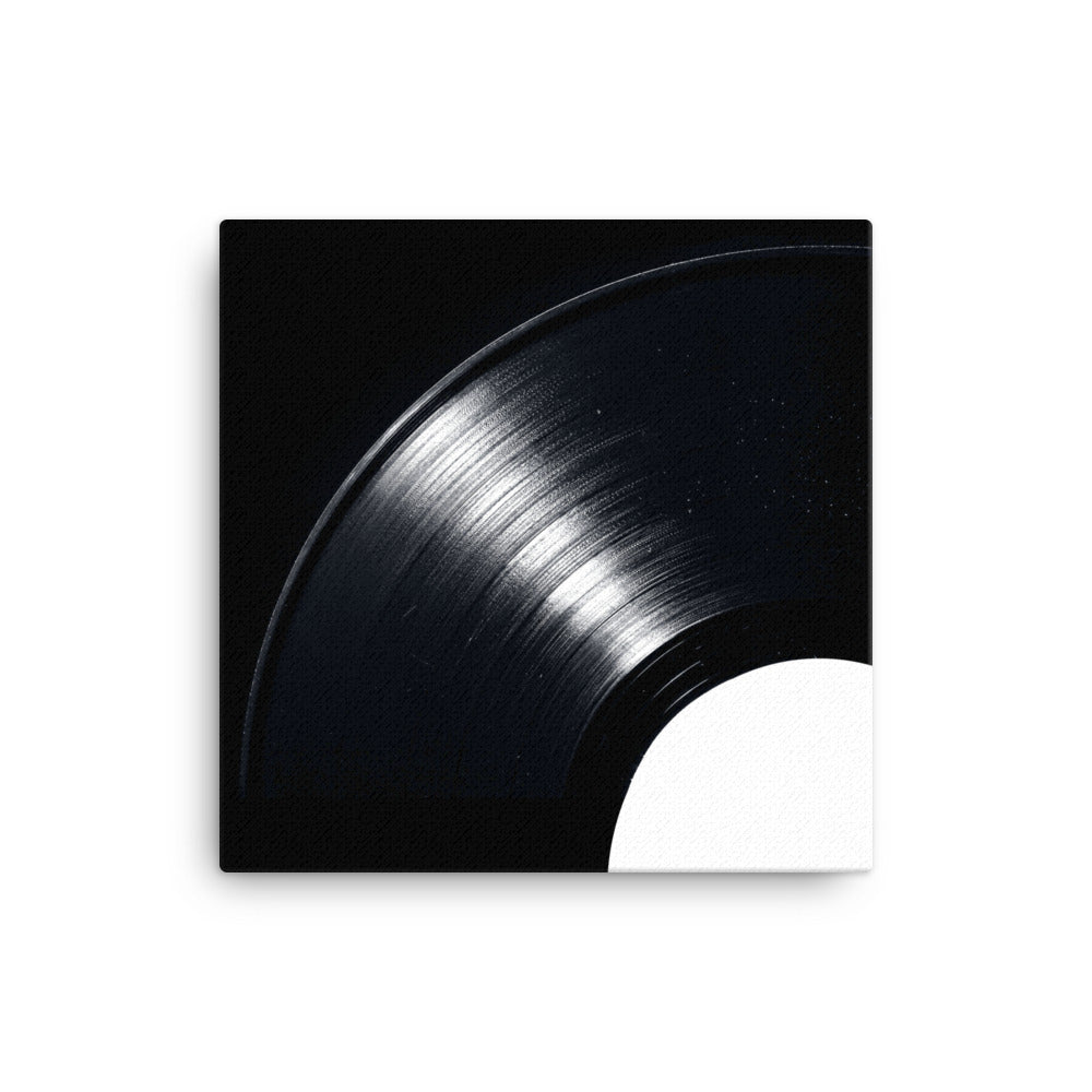 Black Vinyl Record Canvas Print