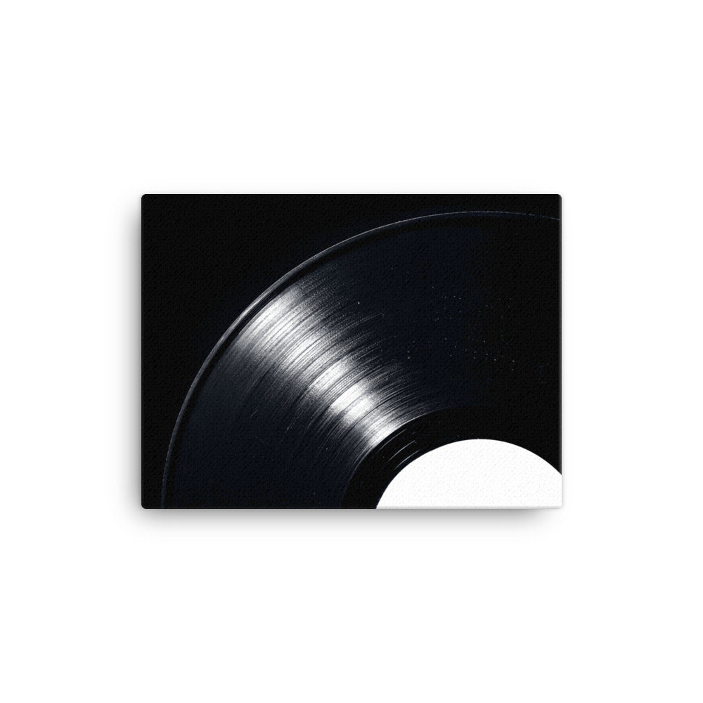 Black Vinyl Record Canvas Print