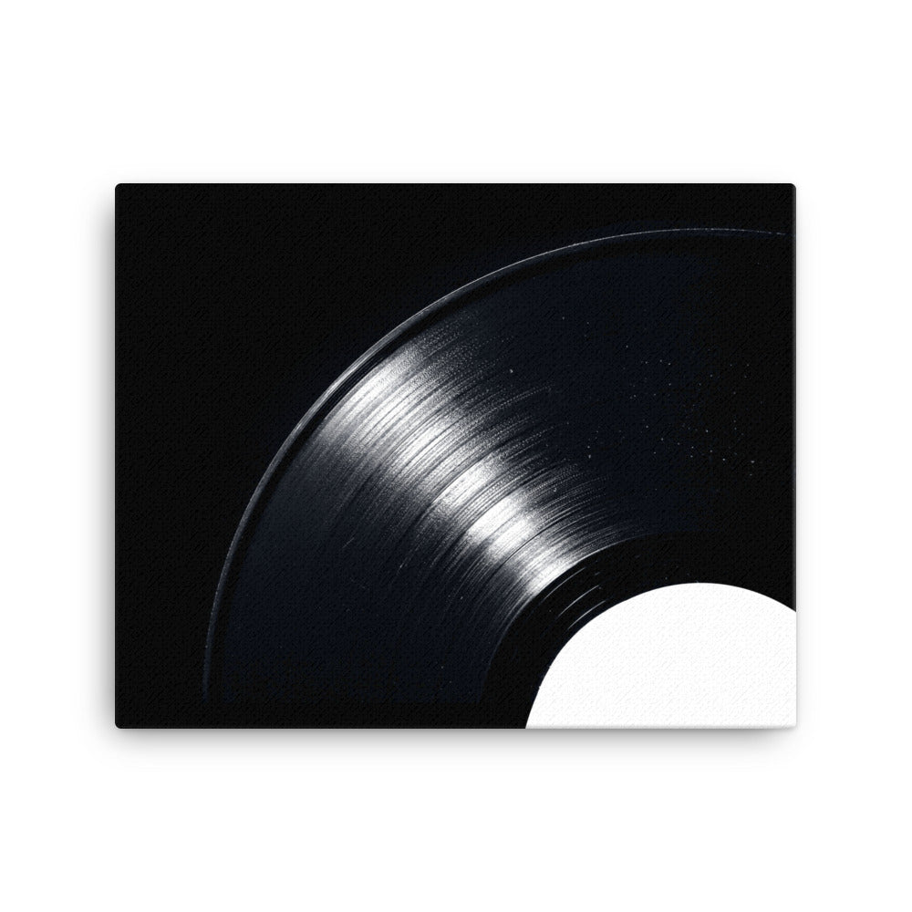 Black Vinyl Record Canvas Print