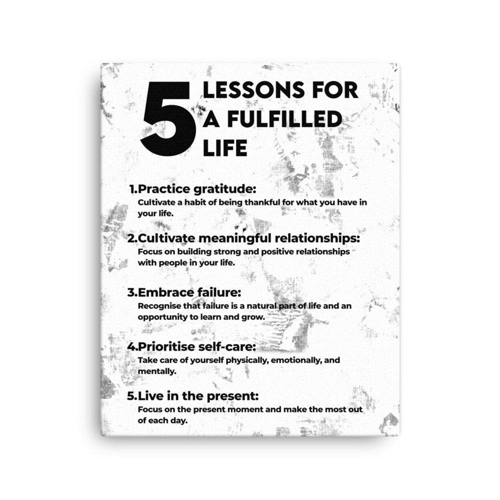 5 Lessons for Fulfilled Life Canvas Print