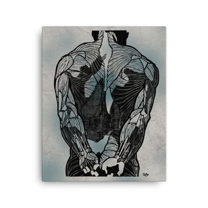 Anatomical study of a man's back muscles (1906–1945) Canvas Print