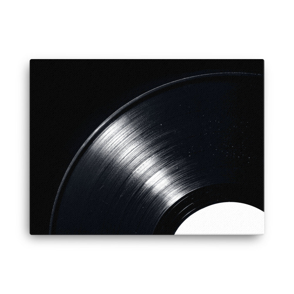 Black Vinyl Record Canvas Print