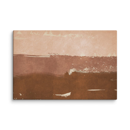 Mahogany Parallels Abstract Canvas Print