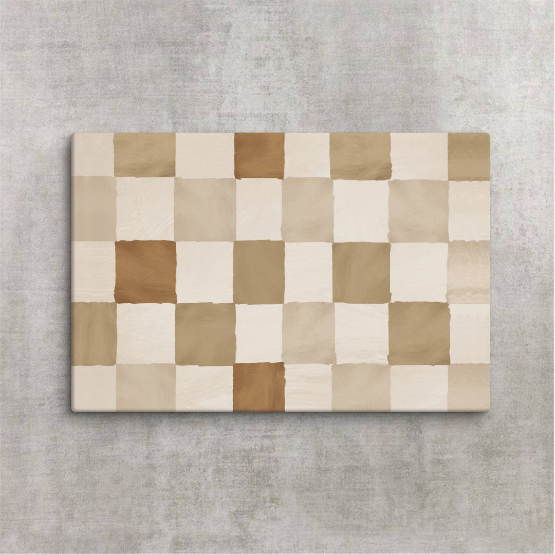 Desert Checkers Abstarct Canvas Print