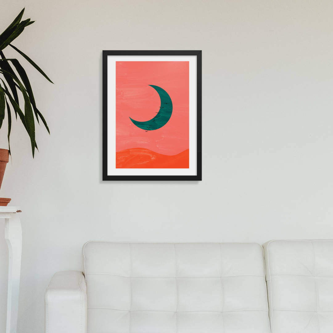 Crescent Moon Boho Framed Print