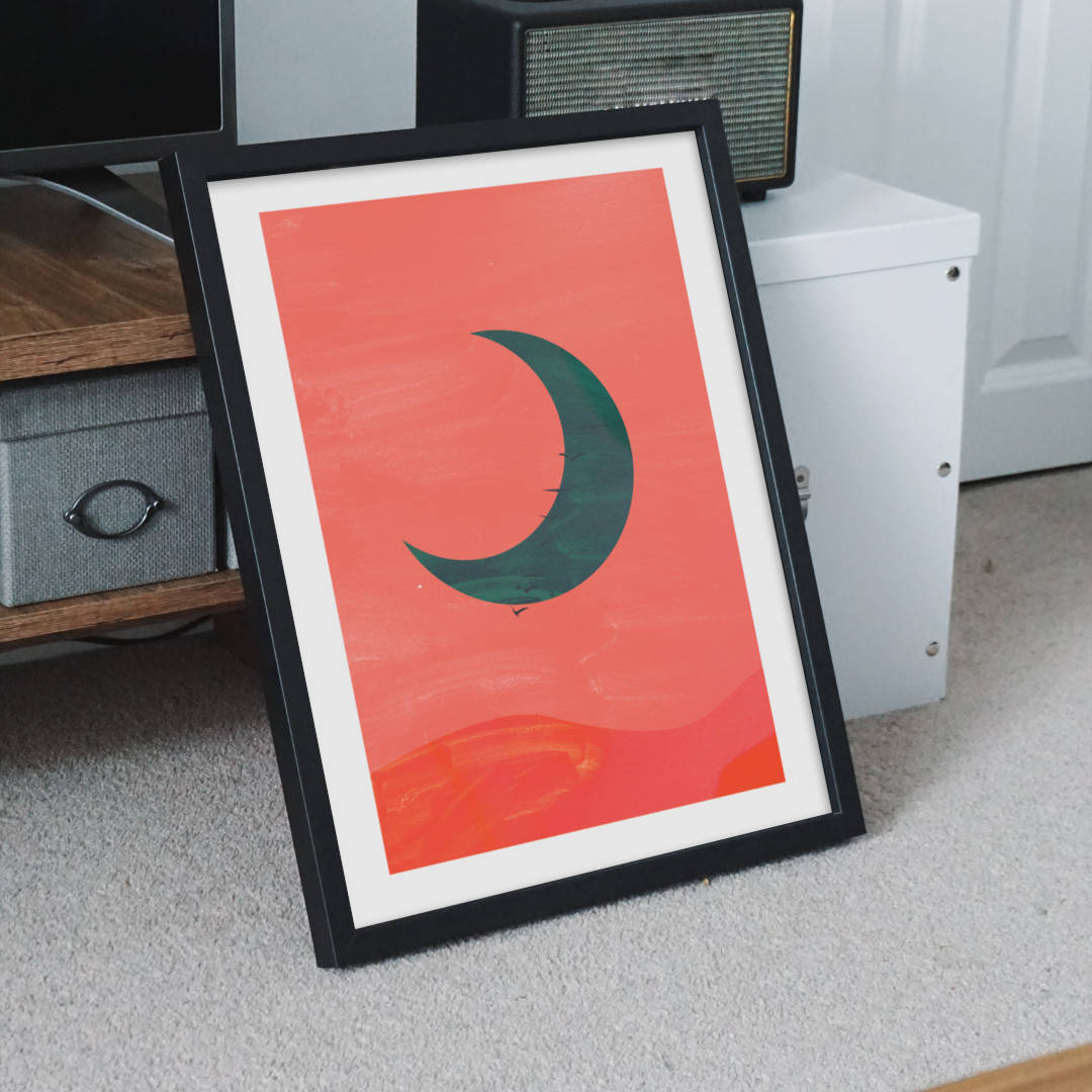 Crescent Moon Boho Framed Print