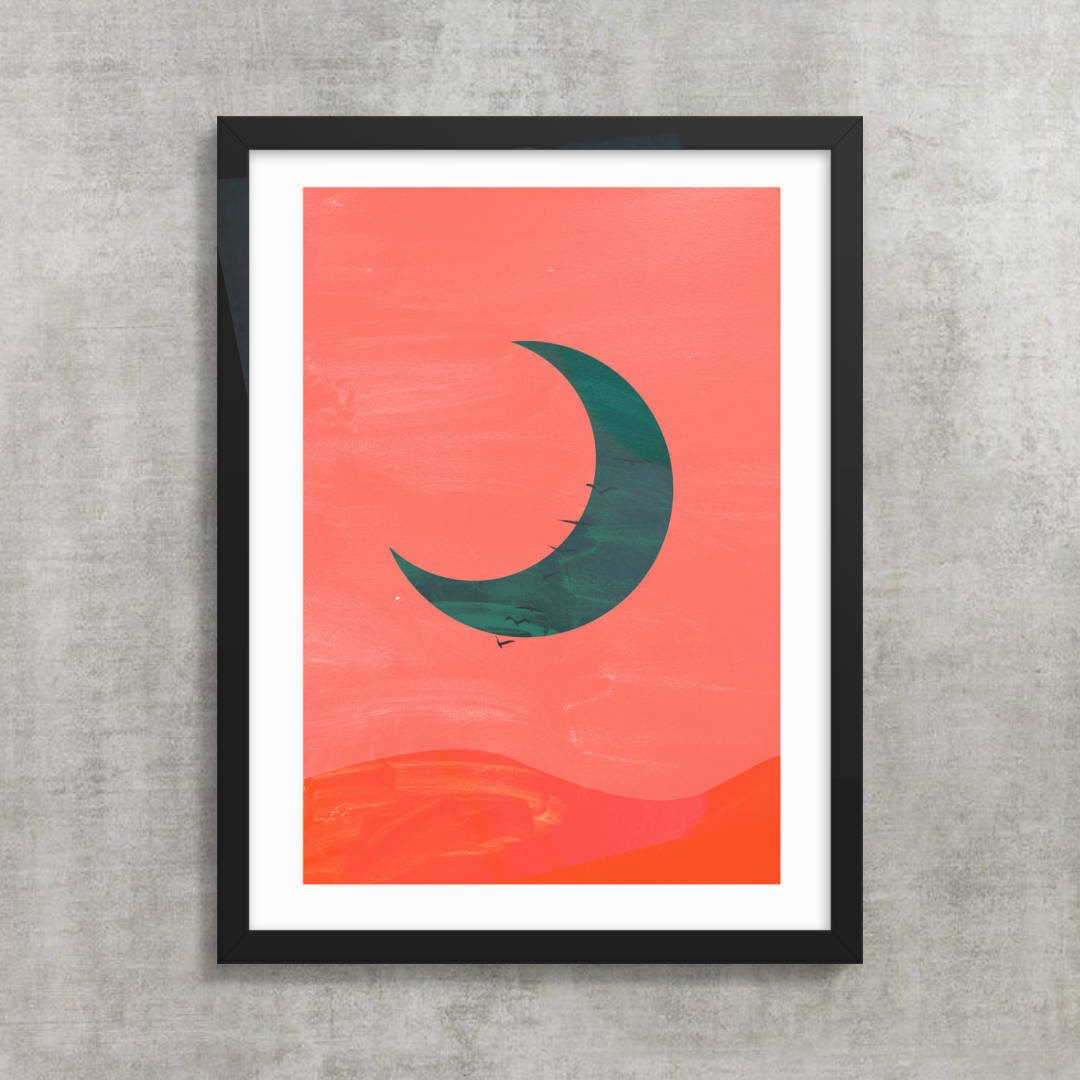 Crescent Moon Boho Framed Print