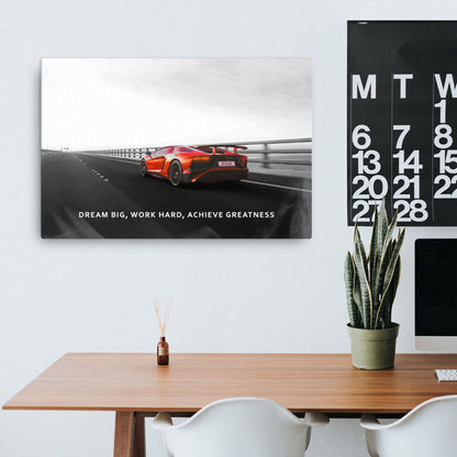 Dream Car Motivational Canvas Print