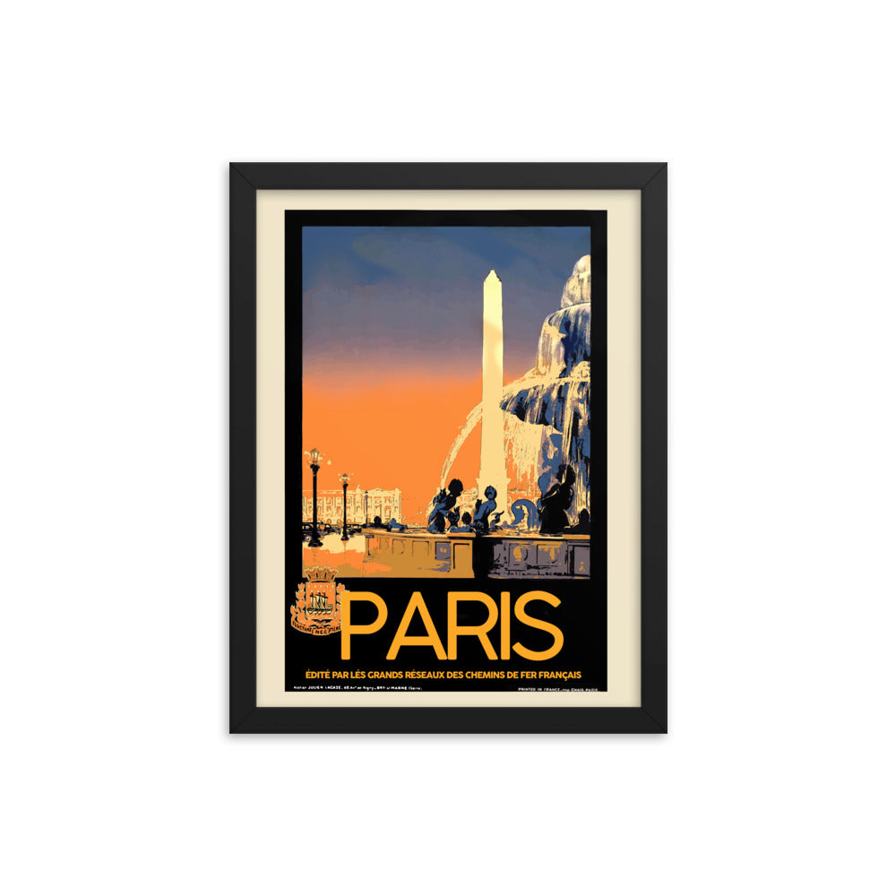 Paris Vintage Travel Poster Framed Print