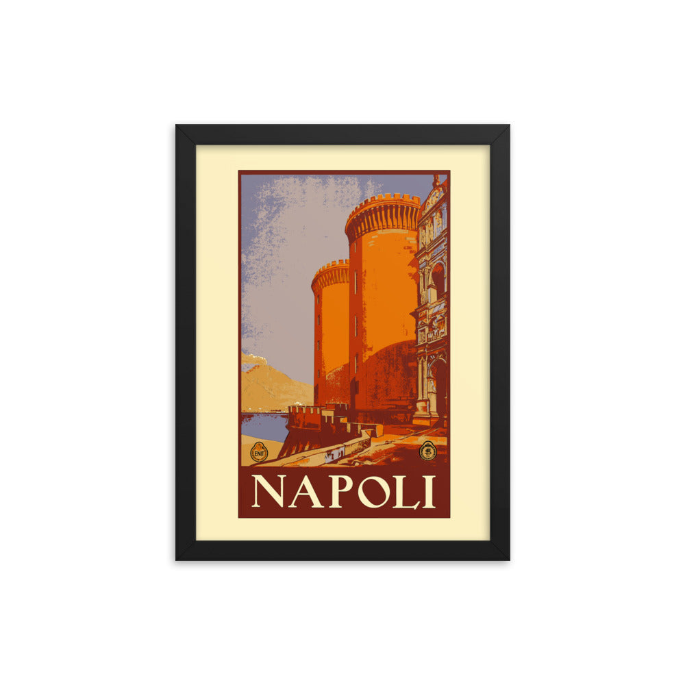 Naples Vintage Travel Poster Framed Print