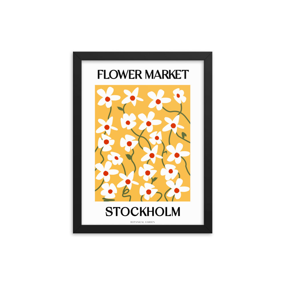 Stockholm Flower Market Framed Print