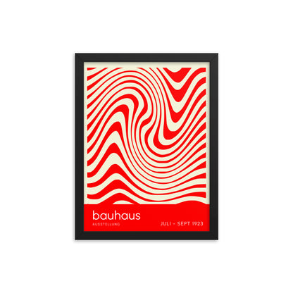 Bauhaus Orange Waves Framed Print