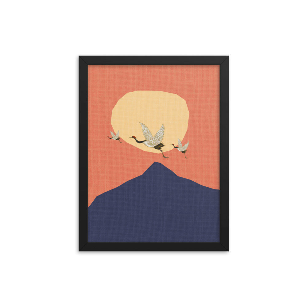 Boho Cranes of Dusk Framed Print