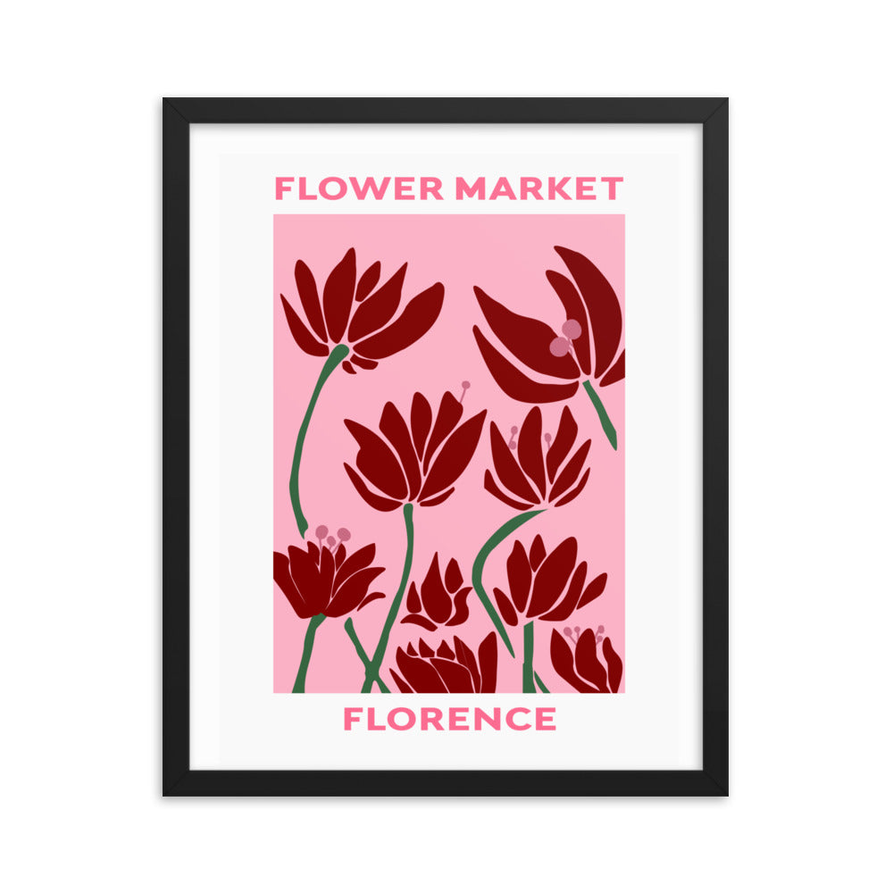 Florence Flower Market Framed Print