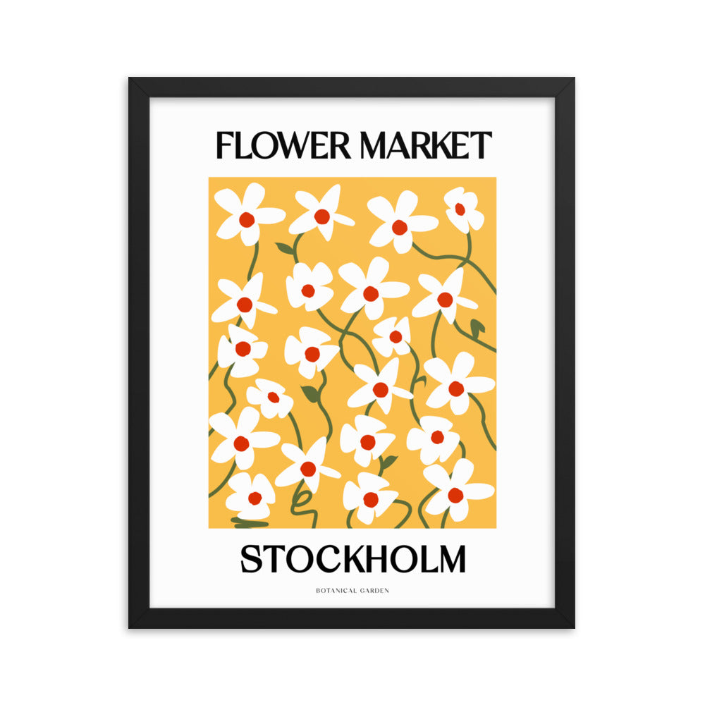 Stockholm Flower Market Framed Print