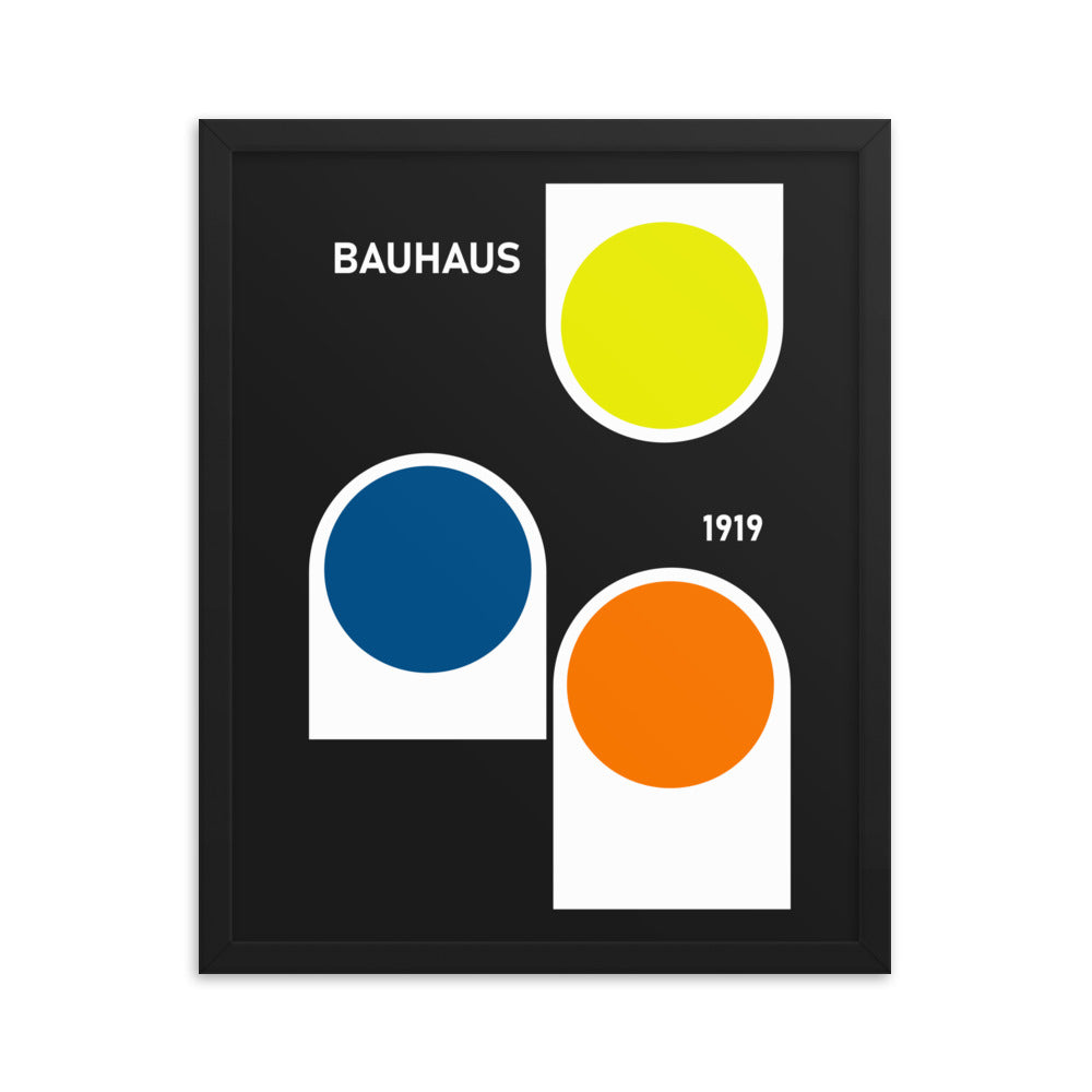 Bauhaus Retro Mono Framed Print