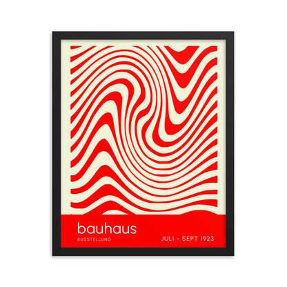Bauhaus Orange Waves Framed Print