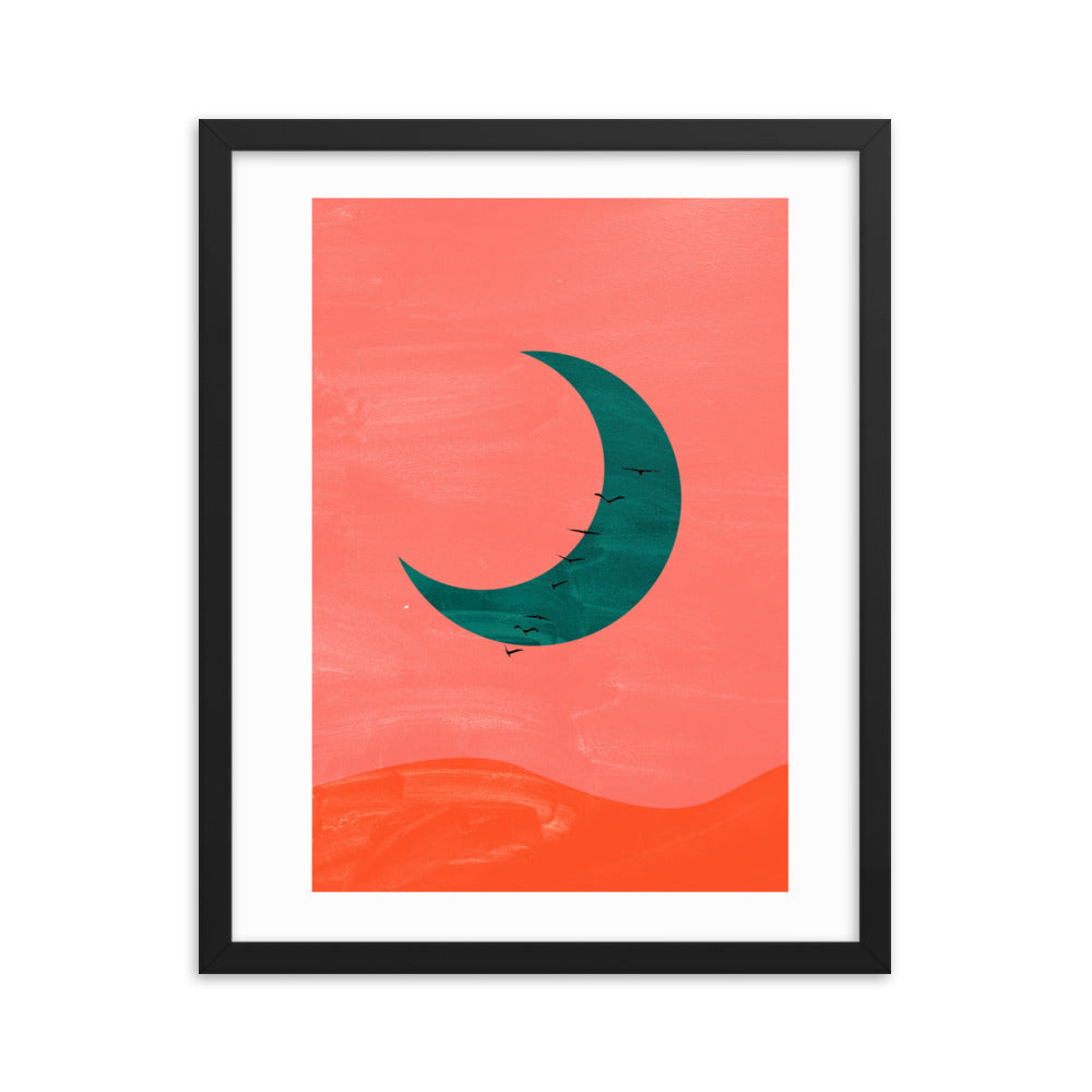 Crescent Moon Boho Framed Print