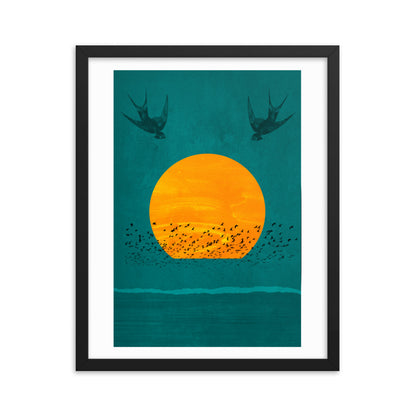 Birds Of The Sun Boho Framed Print