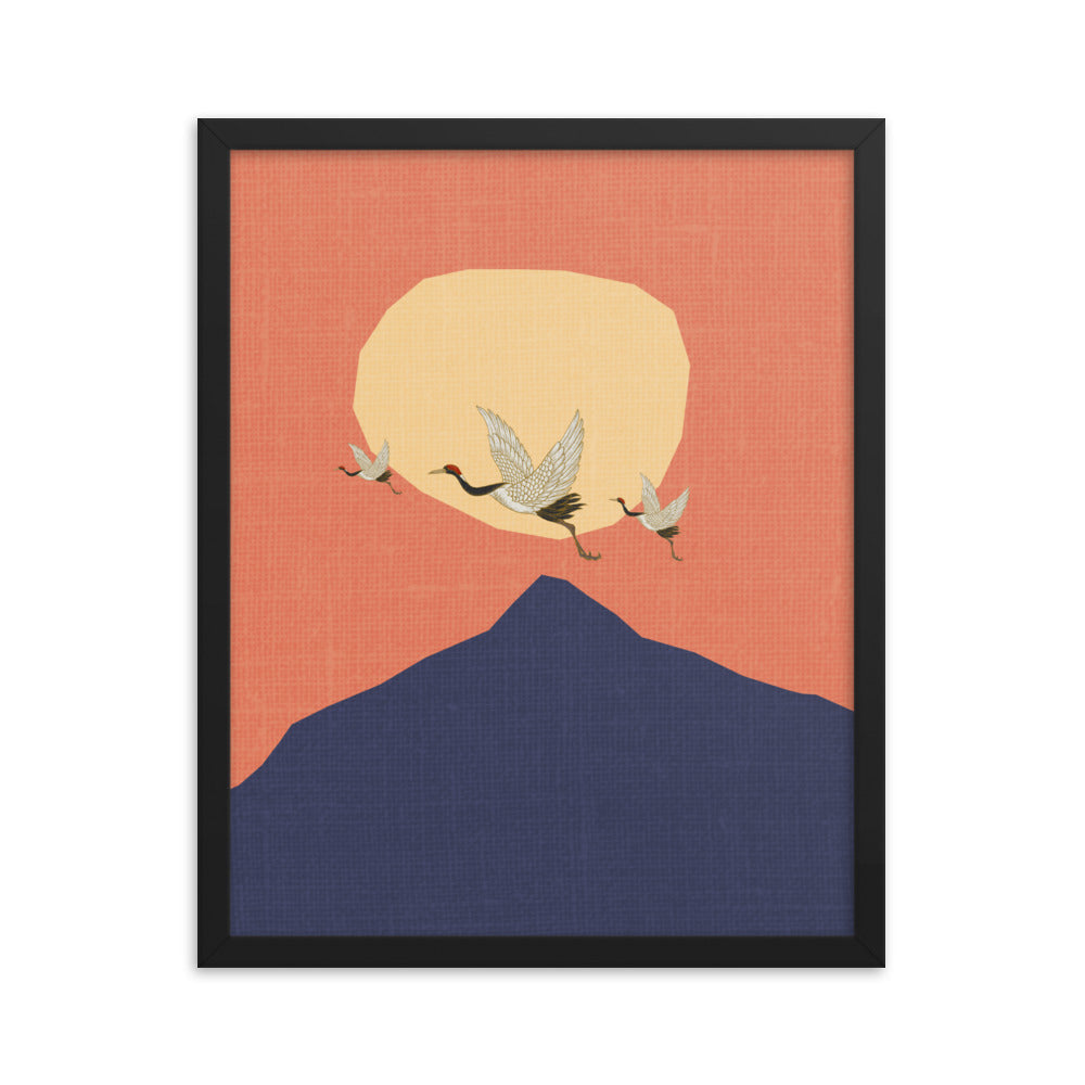 Boho Cranes of Dusk Framed Print