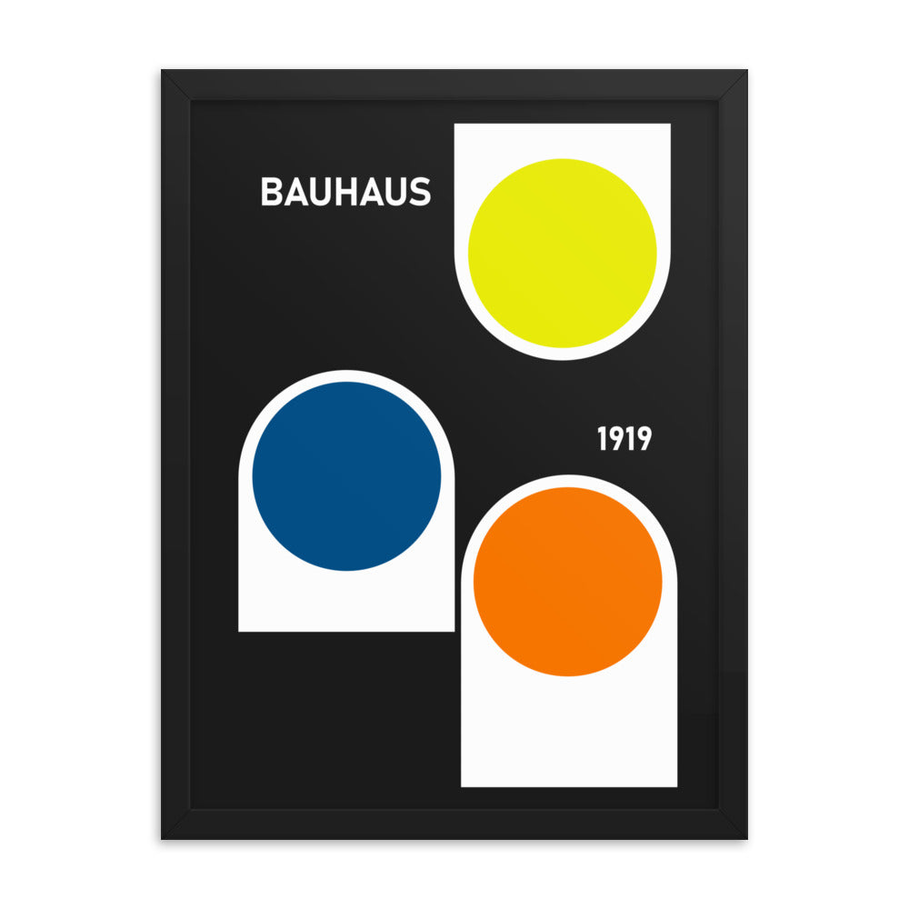 Bauhaus Retro Mono Framed Print