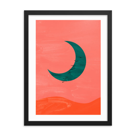 Crescent Moon Boho Framed Print