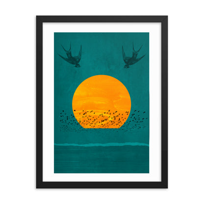Birds Of The Sun Boho Framed Print