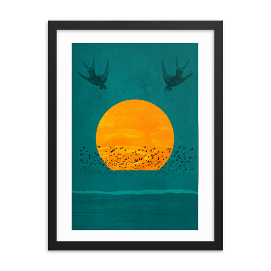 Birds Of The Sun Boho Framed Print